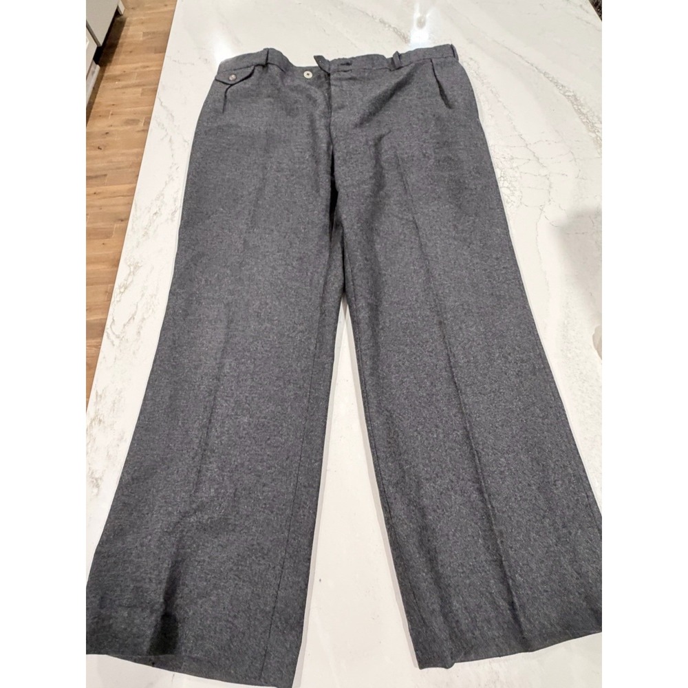 Vintage Polo Ralph Lauren Grey Charcoal Wool Dress Pants 38 Short Suspender